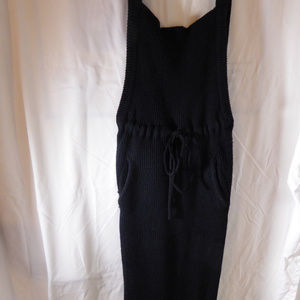 Black Knitted Overall Midi Dress